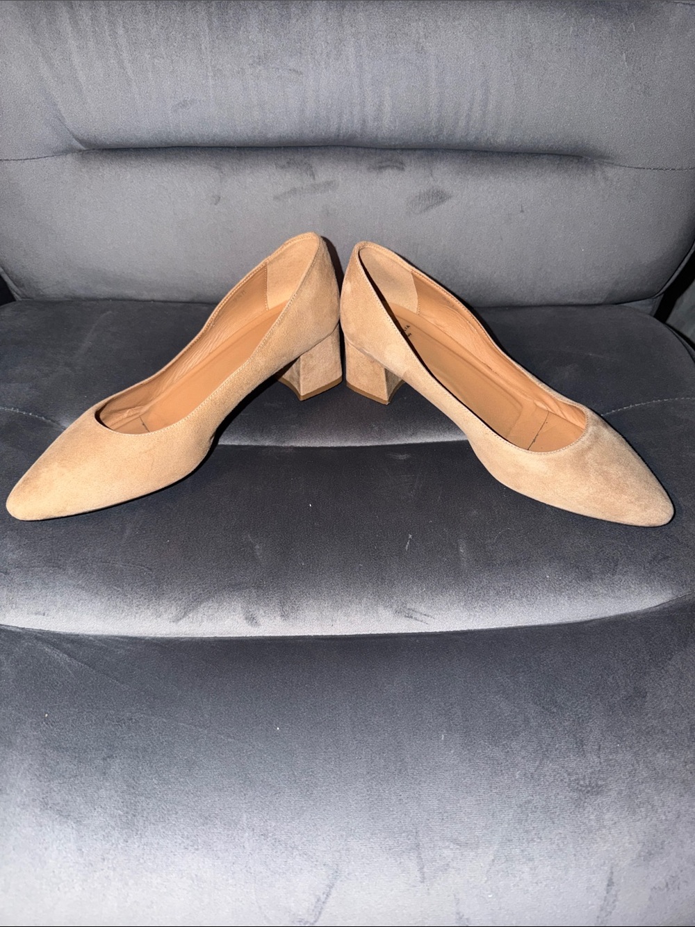 Aquatalia Beige Suede Pasha Pointed-Toe Pump size 9.5 - Picture 2 of 8